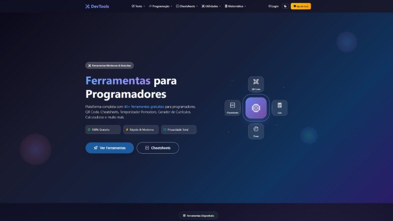 Screenshot do site Devtools