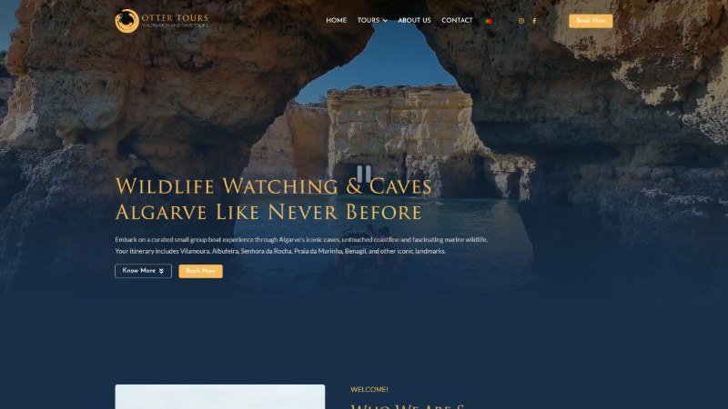 Captura de pantalla del sitio OtterTours