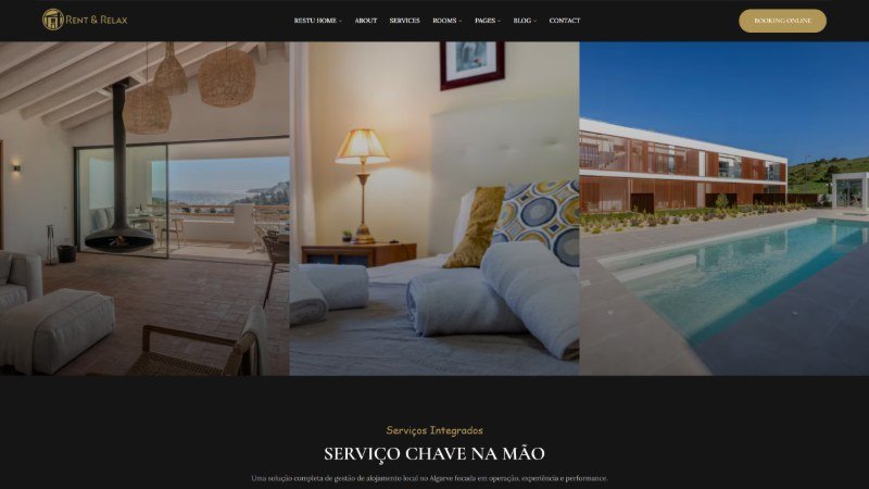 Captura de pantalla del sitio Rent & Relax
