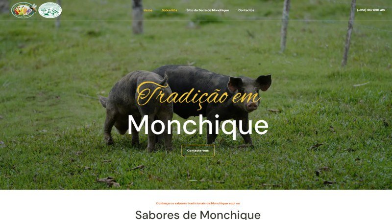 Screenshot do site Sabores de Monchique